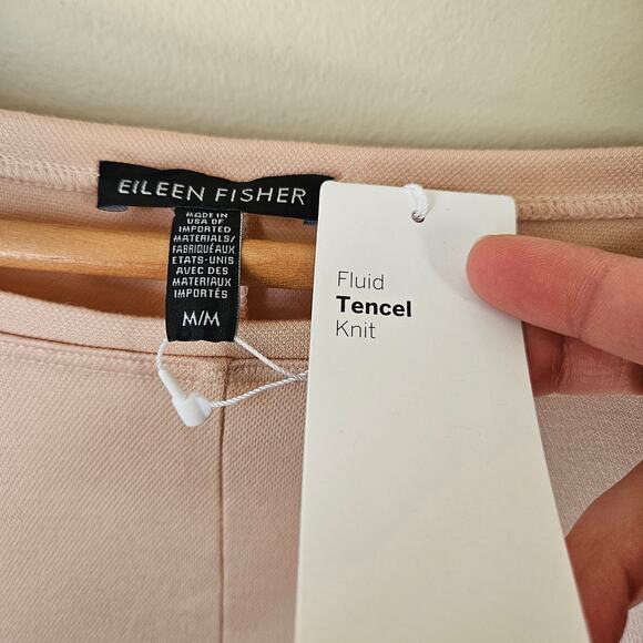 Eileen Fisher Women's Fluid Tencel Knit Bateau Neck Top Size M Bell Sleeve - Picture 4 of 7